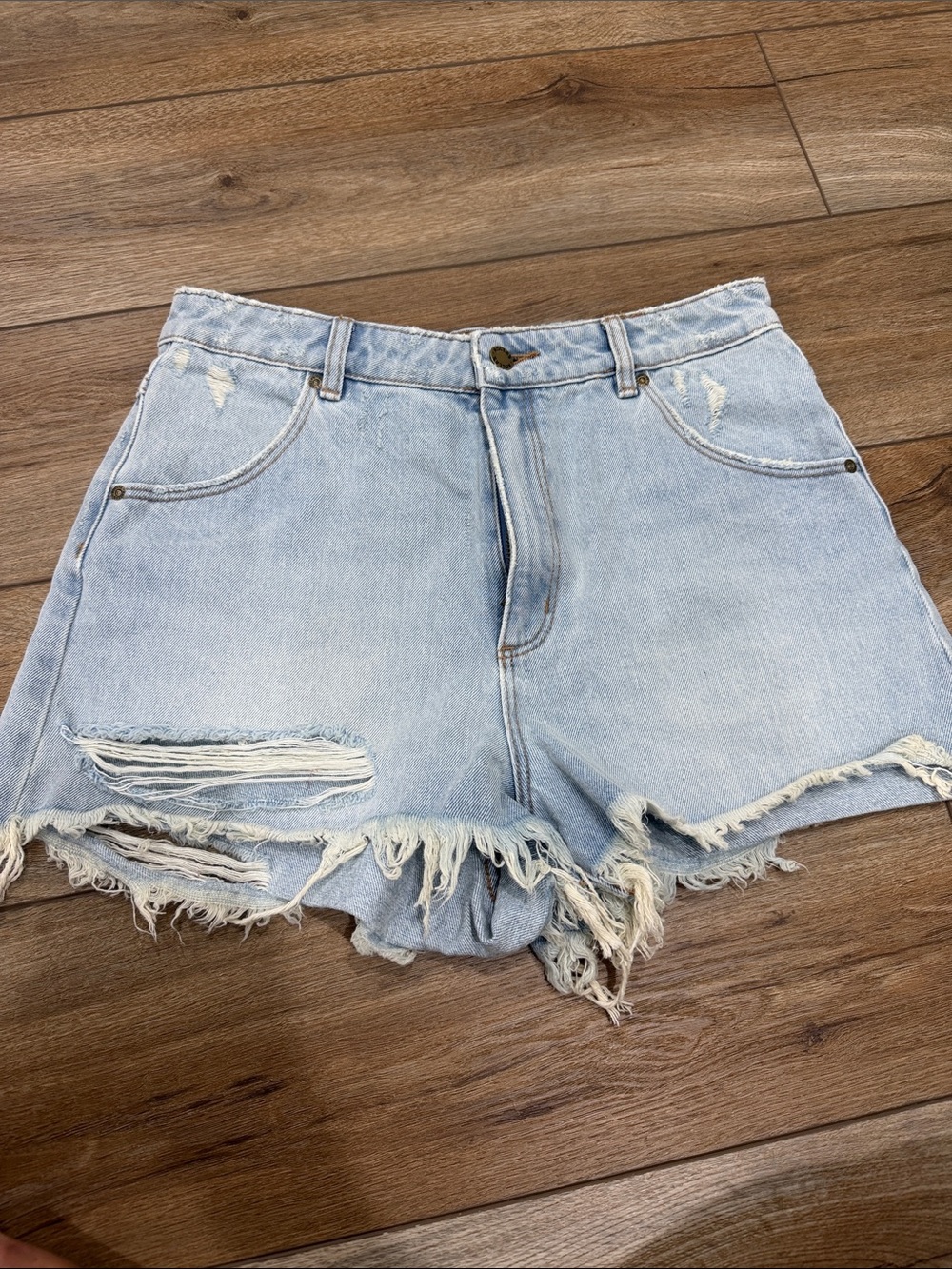 ROLLA'S Light Blue Distressed Denim Cutoff Shorts